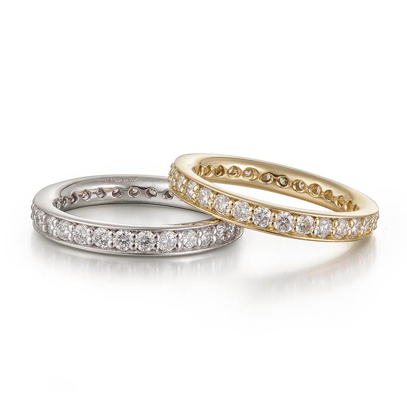 18ct Yellow Gold Pave Set Diamond Eternity Ring