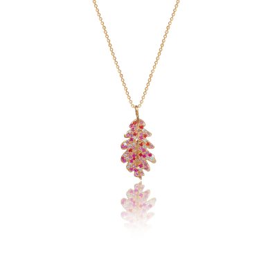 Rose Gold & Peach Pointillism Pendant